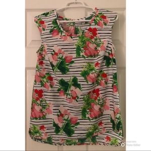 Sleeveless flowered top